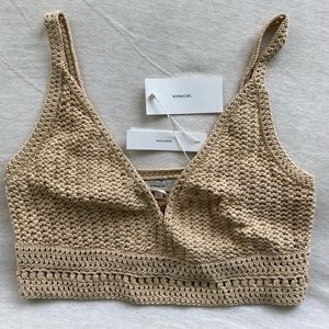 Vince neutral crochet bralette, never worn, with tags